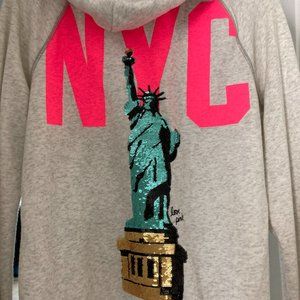 Victoria's Secret PINK Sequin NYC Zip Sweatshirt